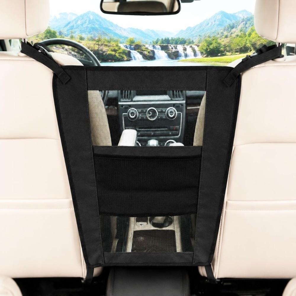 Adjustable Rear Seat Protective Railing Elastic Car Seat Storage Net  Pet Restraint