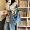 Große Denim-Umhängetasche für Damen 2026Neue einfache und vielseitige leichte Studenten-Pendler-Handtasche