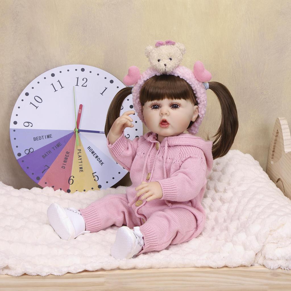 KEIUMI 22 Inch Reborn Baby Doll Full Body Silicone Vinyl Realistic 3D Skin Newborn Girl Toy Children Birthday Gift