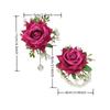 Artificial Rose Pearls Bows Bridal Gifts Hand Flowers Party Prom Accessories for Bride and Bridesmaids