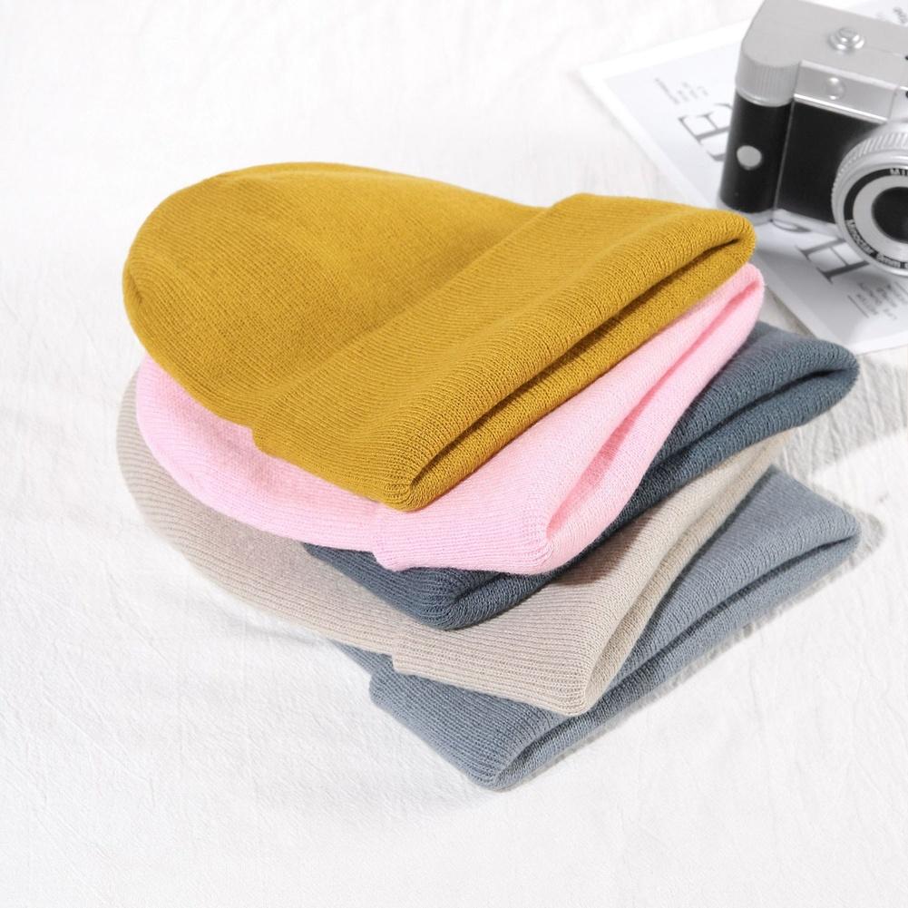Breathable Fabric Fluorescent Colors Knitted Beanie Winter Dome Hat