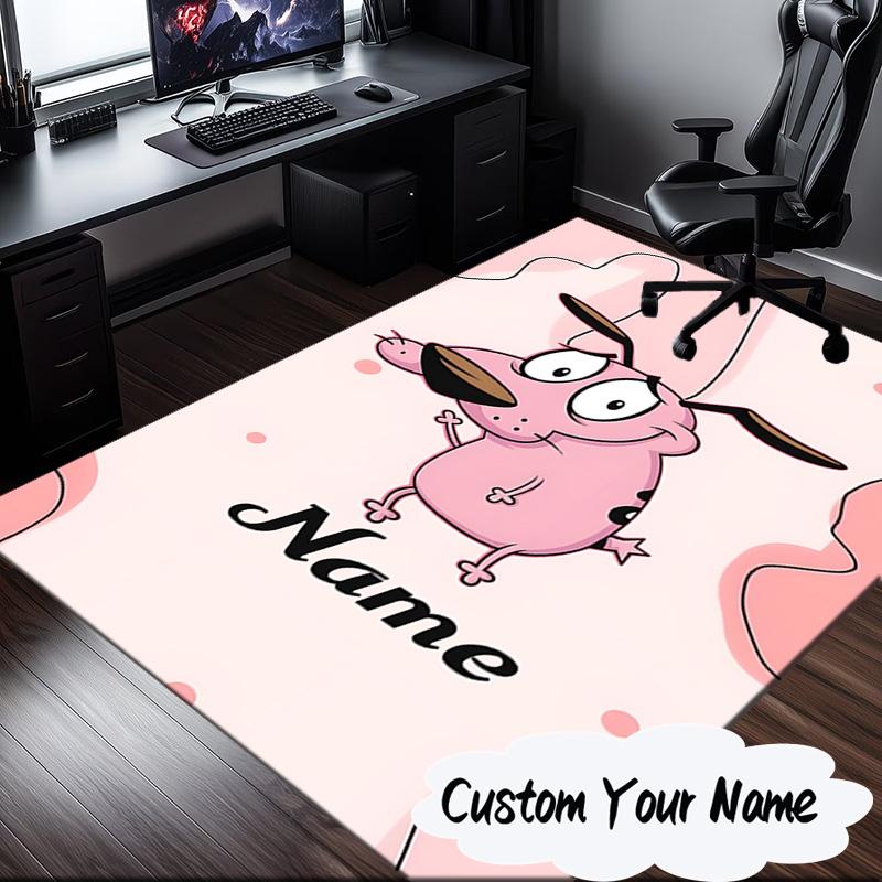 Custom Name Pink Dog Dreamscape Carpet, Chair Rug,Area Rug for Office Bedroom living rooms bedroom, Doormat decor Christmas fan gifts