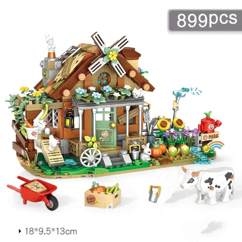 Creative cute flowers for children construction decoration Homemade model DIY building blocks toy assembly toy Christmas gift