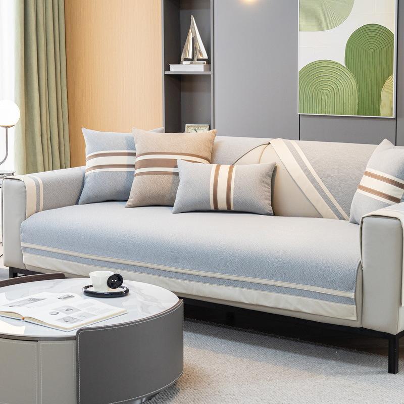 Sofa Cushion for All Seasons, Non-slip Cushion, New Simple Modern Living Room Leather Sofa Cover with Cloth Towel