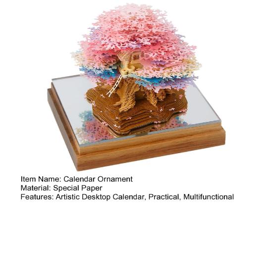 2026 Time Piece Calendar 3D Tear-Away Desk Calendar Notepad Daily Planner DIY Paper Carving Art Desktop Decoration Gift for Christmas Birthdays