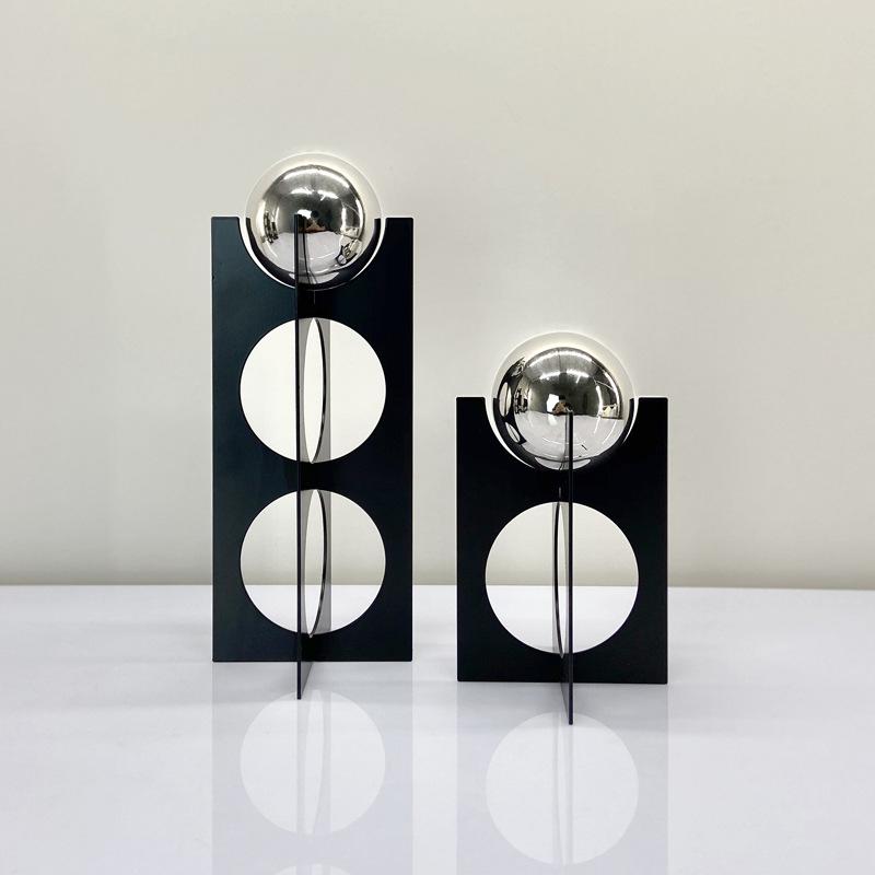 Simple Modern Geometric Three-dimensional Metal Entrance Hall Decoration Concentric Bracket Ball Ornaments Study Room Sample Tabletop Furnishings
