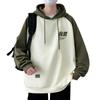 Men's Heavyweight Cotton Hooded Sweatshirt: Winter Velvet-Lined, Trendy American Casual Jacket for Students
