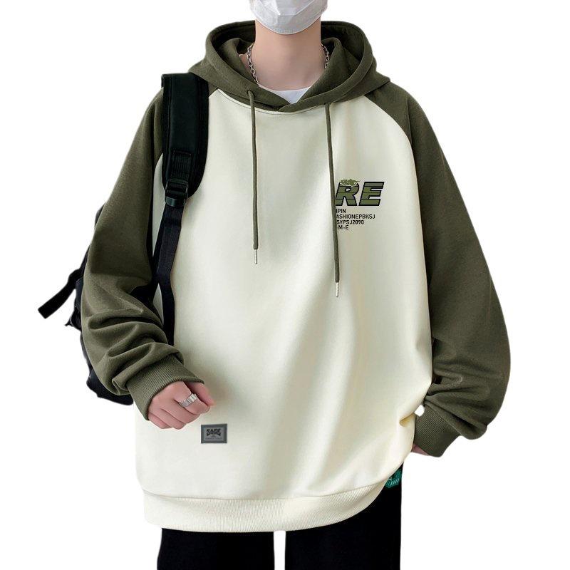 Men's Heavyweight Cotton Hooded Sweatshirt: Winter Velvet-Lined, Trendy American Casual Jacket for Students