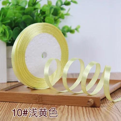 25Yards 6mm Silk Satin Ribbons for Crafts Bow Handmade Gift Wrap Partys Christmas Wedding Decorative Artificial DIY Accessories