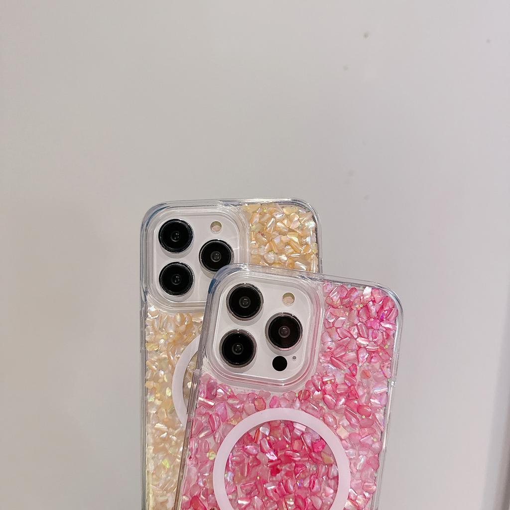 For iPhone 14 Pro Max Case Compatible with MagSafe Epoxy PC+TPU Shockproof Phone Cover