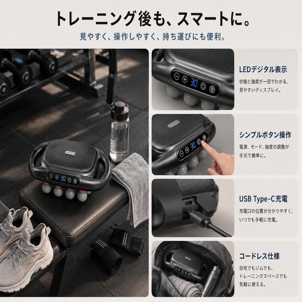 Srarosai Myofascial Release Gun with 16 Powerful Handheld 30 Vibration Three Maximum RPM Heads, Gun, Levels, Modes, 32,800