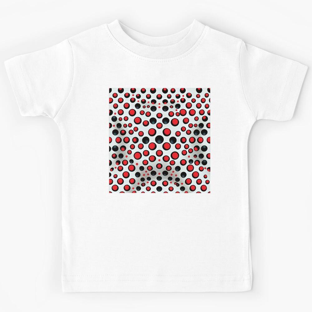 black and red dots with white background, abstract. Kids T-Shirt 120