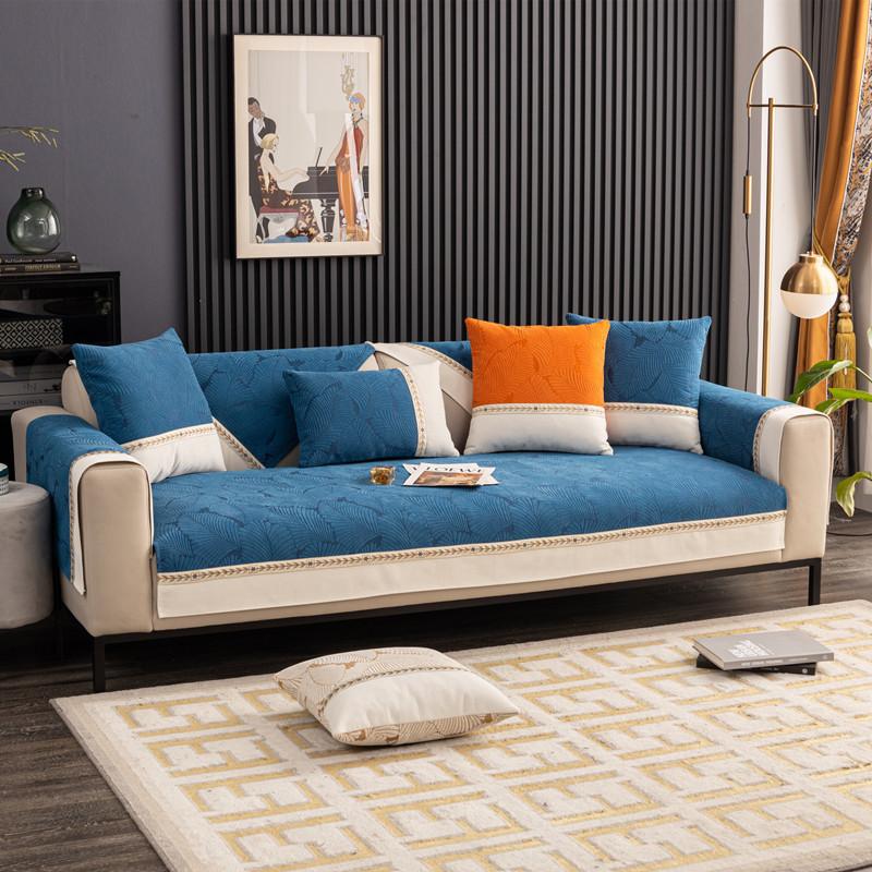 Chenille 1/2/3 Seater Sofa Cover Jacquard Couch Armchair Furniture Patchwork Lace Sofa Cushion Nonslip Universal for All Seasons