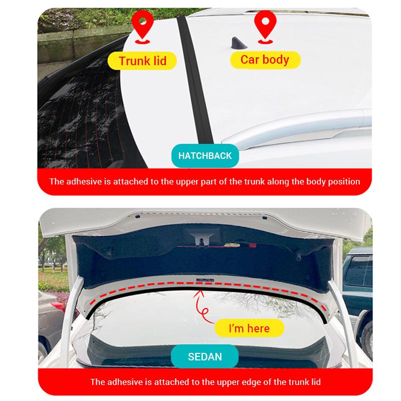 Car Sticker Rubber Roof Seal Strip Trunk Lid Gap Filler for Sedan Hatchback Auto Dustproof Waterproof Weather Strip Car Goods