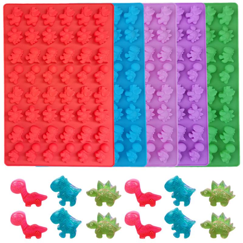 1pc Dinosaur Gummy Molds Dinosaur Candy Molds Silicone 48-Cavity for Candy Chocolate Jelly Ice Cube