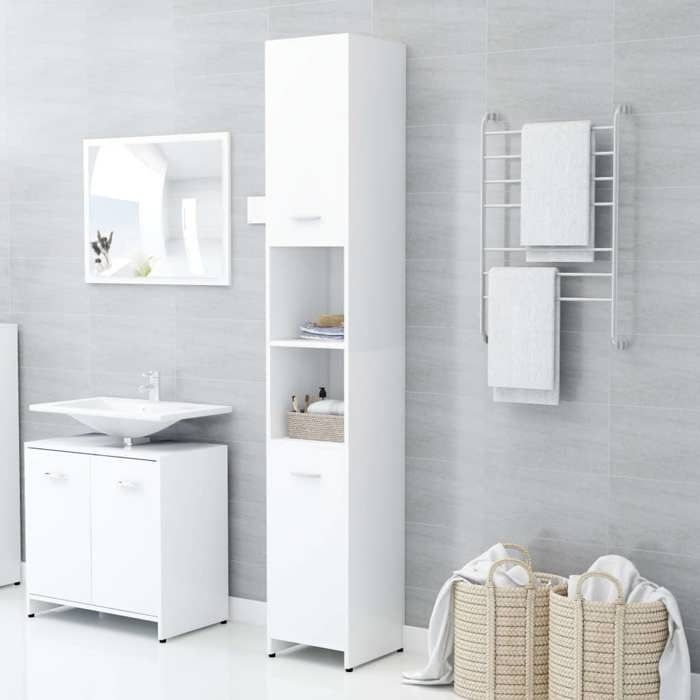 VidaXL Armoire de salle de bain Blanc 30x30x183,5 cm Aggloméré
