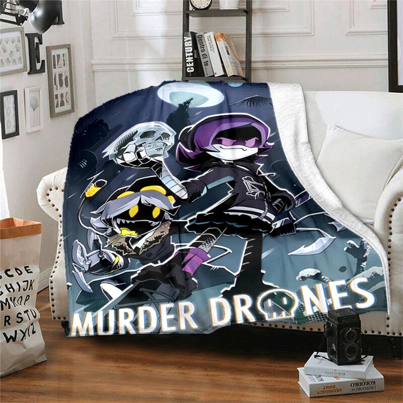 1pc Blanket Murder Drones Print Design, Lightweight Blanket for Sofa, Bed- Soft &Warm, Gift for All Seasons Like Christmas, Halloween