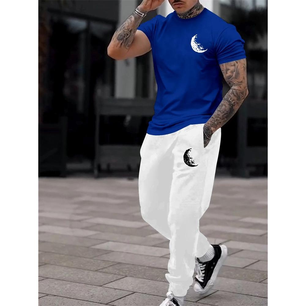 Casual Men s Casual Men s Short-sleeved Shirt and Long Pants, a Fashionable Street Style Two-piece Set S