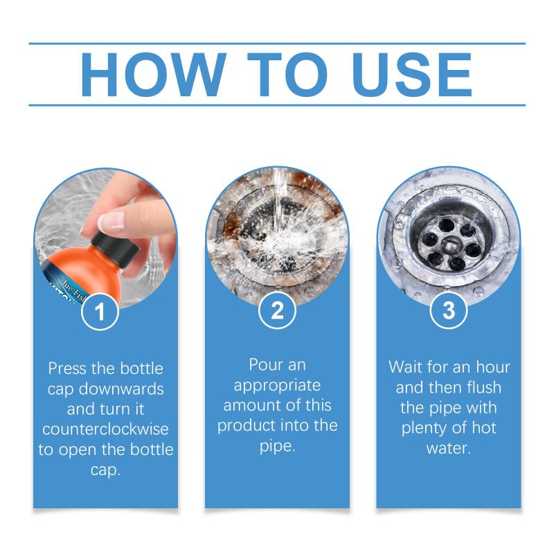 

Drain Cleaner For Kitchen Sink Bathroom Pipe Clog Remover, 100Ml Fast Acting Sewer Opener Liquid Hair Grease Hard Water Deposits one size
