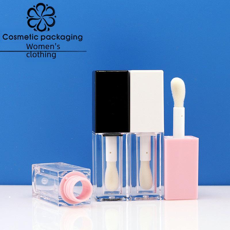 Large Square Cotton Head Lip Gloss Tube, 5ml Empty Lip Glaze Container, Cosmetic Packaging.