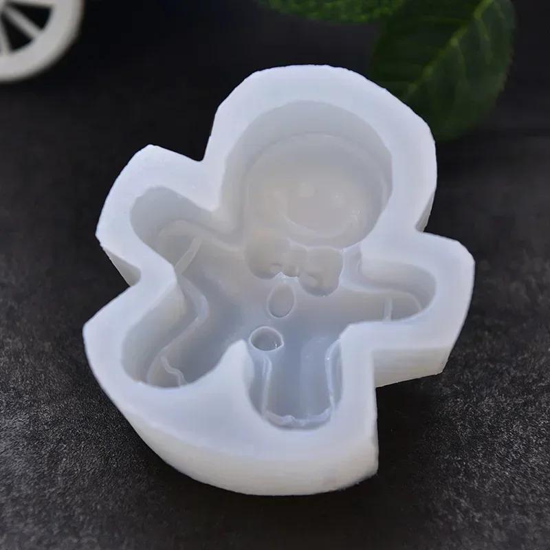 Gingerbread Man Funny Silicone Mold Gingerbread Sugar Cake DIY Candle Making Supplies Mould Festival Gifts Christmas Decoraion