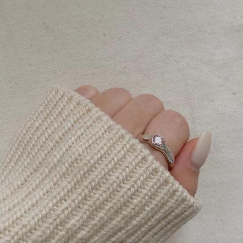 Contemporary Heart Pink Shaped Zircon Ring For Women Perfect For Casual Fashion And Style
