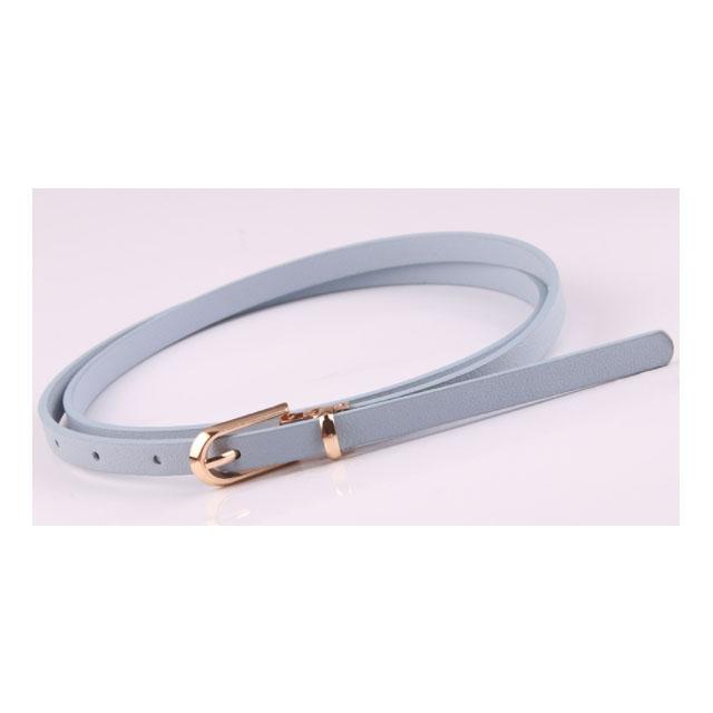 Cheap Korean Style Multi-color Ladies Thin Steel Pin Buckle PU Leather Skinny Belt