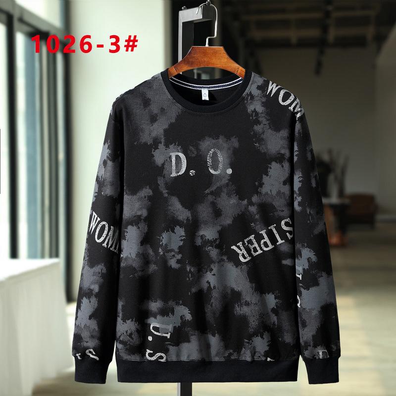 2020 Men's Plus Size Cotton Sweatshirt - Round Neck Long Sleeve, Extra Large Fit (Spring/Autumn)