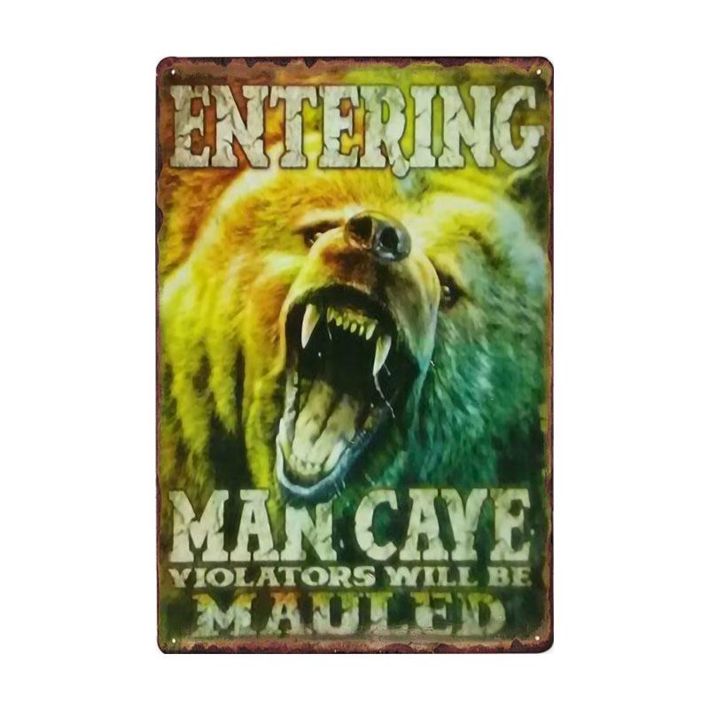 Man Cave Rule Metal Tin Sign Vintage Poster Home Bar Hotel Wall Painting Plaque Party Bar Public Decor 20*30 CM