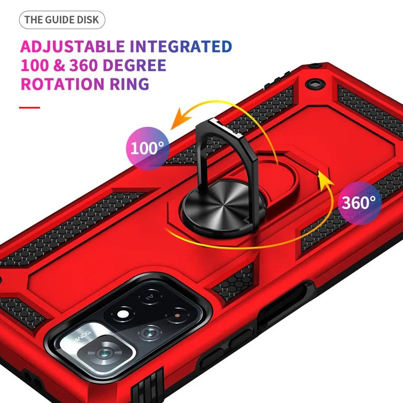 Shockproof Armor Bumper Case pro Xiaomi Redmi Note 12 11 11S 10 9 Pro Max 11T 10T 11A 12C 10C 10S 5G A1 X4 X5 kovový kryt kroužku