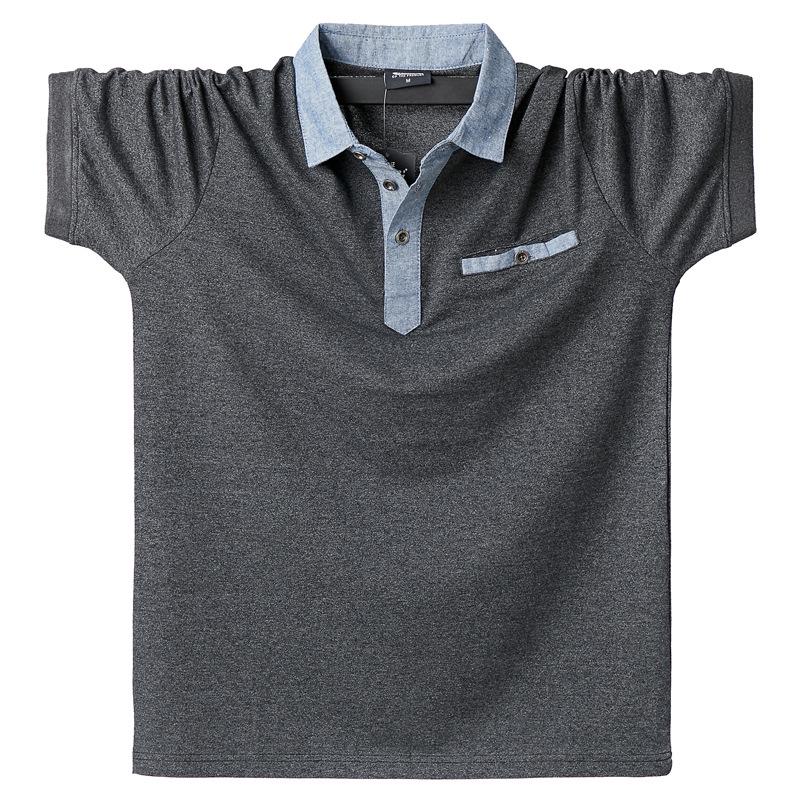Men's Short Sleeve Turn-Down Collar Polo Shirt, Extra Large, Big Size - Hot-Selling Top