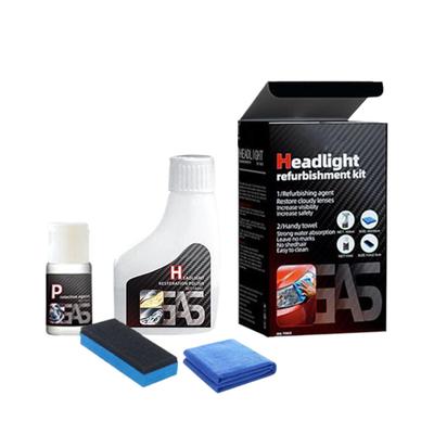 Car Headlight Cleaner 180ml Headlight Polishing Cleaner with Coating Agent Weatherproof Scratch-Resistant Cleaning Tool for Auto