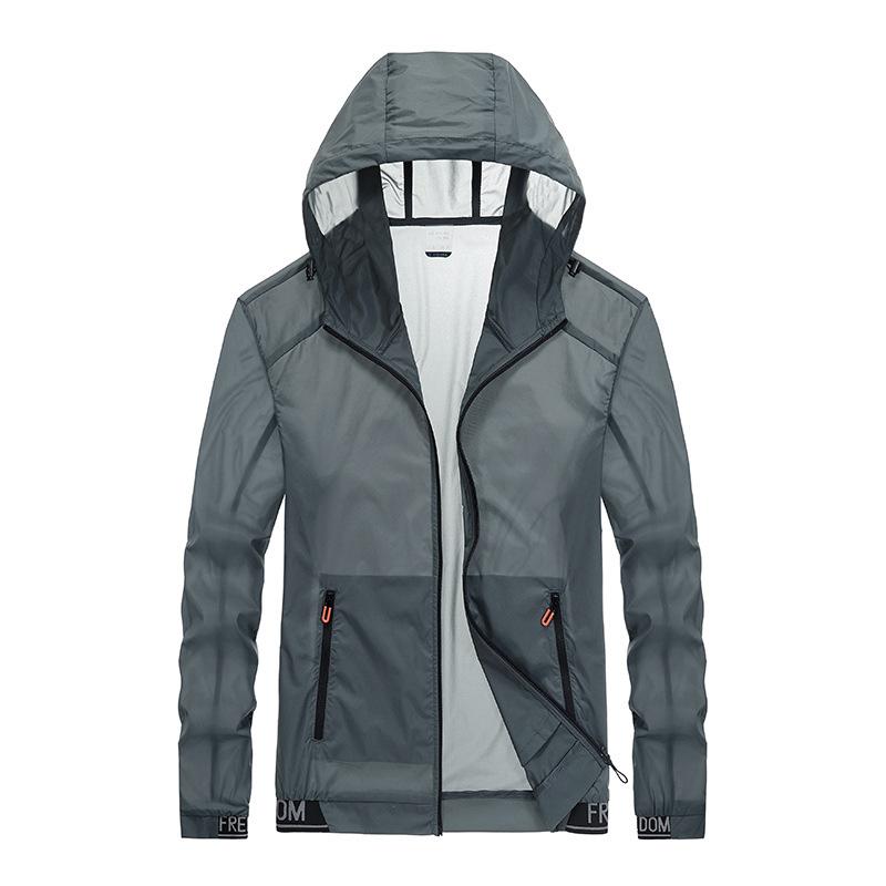 Summer Sun Protection Clothing for Men, Thin Trendy Brand New Hooded Jacket, Sports Outdoor Ice Silk Sun Protection Clothing for Men