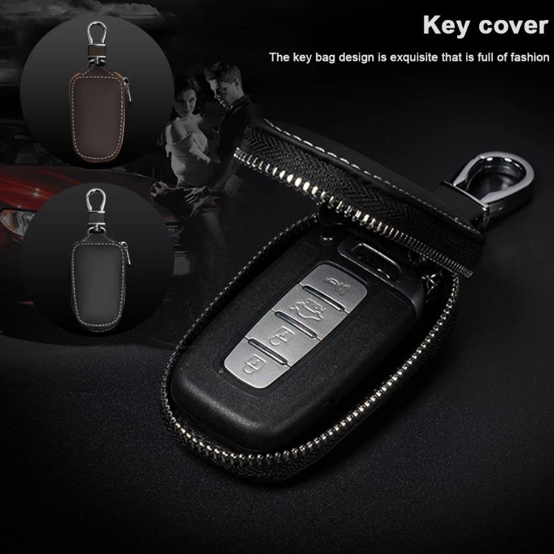 Moda Universale Pelle Smart Flip Telecomando Chiave Auto Fob Guscio Custodia Copertura Portaoggetti Borsa Pochette Portafoglio Protettore Portachiavi Organizzatore
