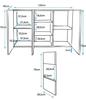 Buffet Sideboard 3 Doors 2 Shelves LED Display Cabinet | 120 X 72 X 40 Cm | Color White Gloss Finish | Storage | LUKE A2