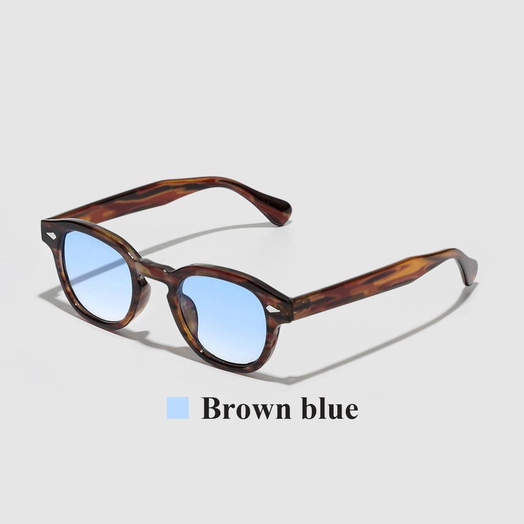Ruiao  Retro round man and women Sunglasses Designer Famous Brand Luxury Vintage Shades Eyewear for Small Faces sun glasses