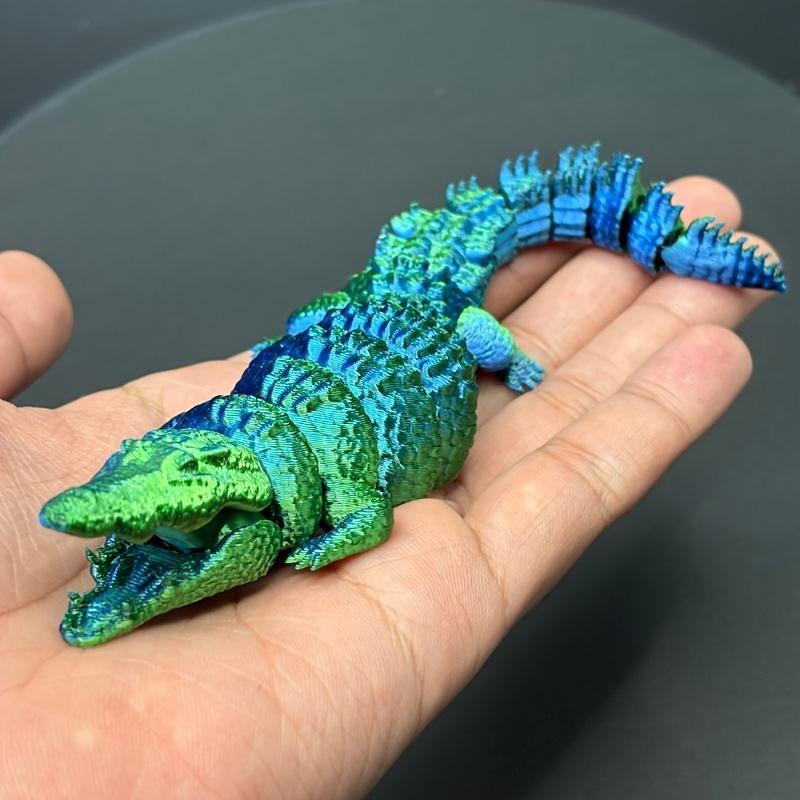 3Pc [Crocodile Model] | Colorful 3D Printed Plastic Decorations For Home, Office Or Car (Random Colors)