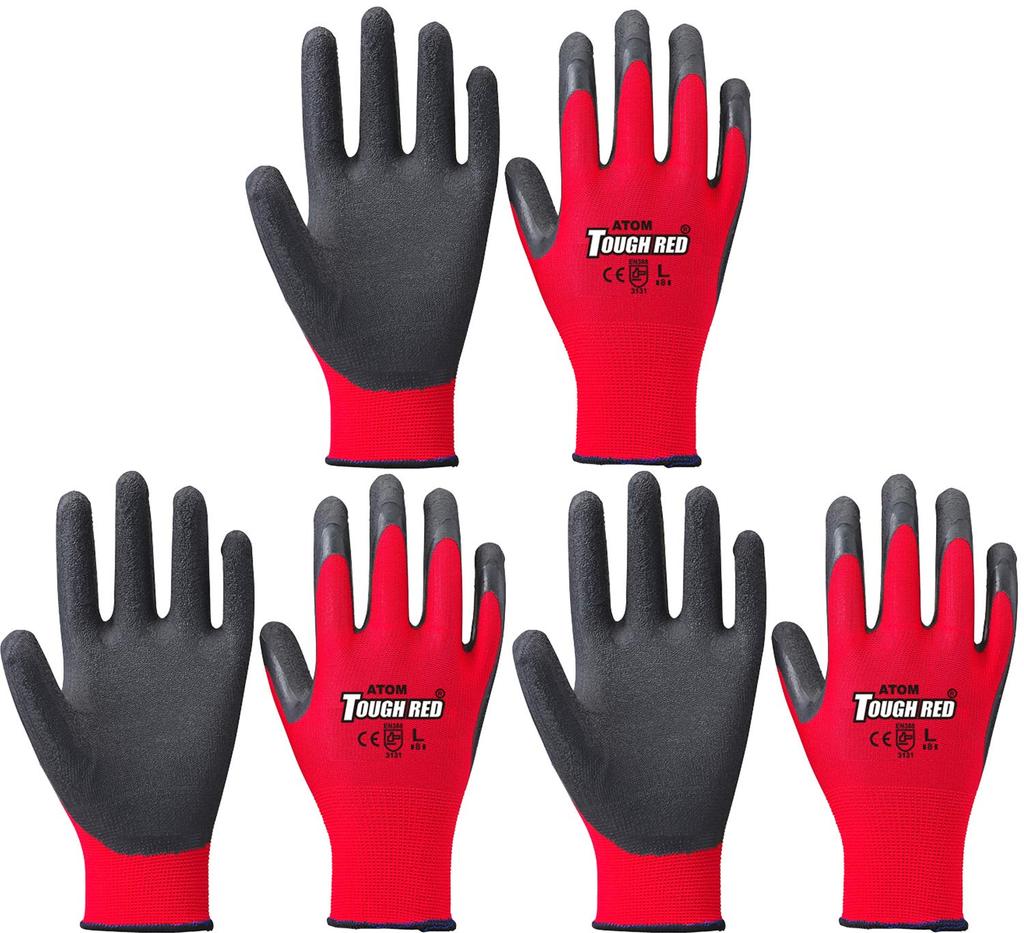 ATOM Tough Red Pack, 3-Pair Set, Large, 1470-3P