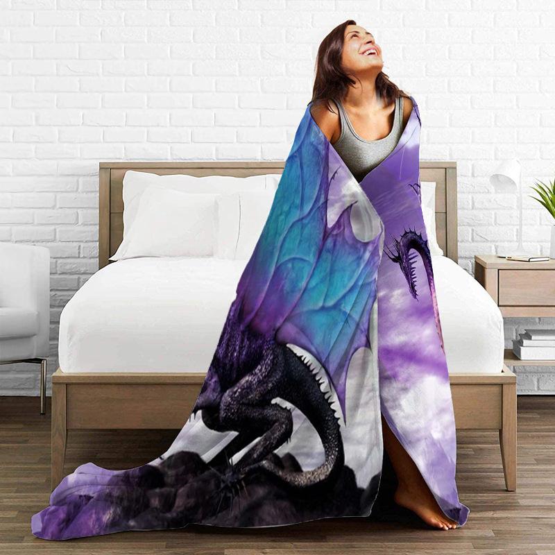 Printed Blanket Comfortable Soft Sofa Talk Blanket