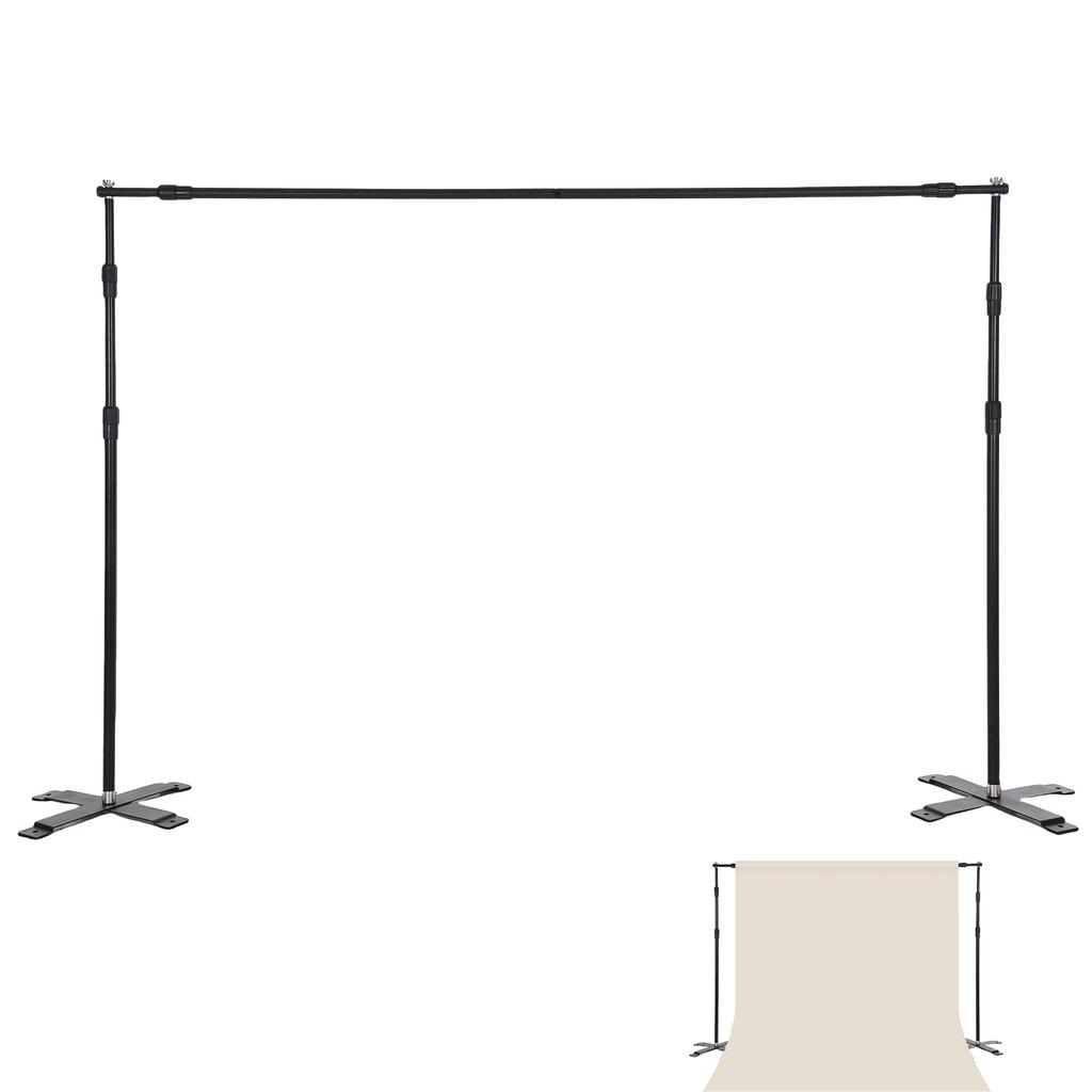 7.9x9.8ft Studio Photography Background Support System Heavy Duty Metal Backdrop Stand Adjustable Backdrop Bracket with