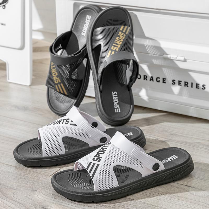 Fashionable Men's Sandals New Style Non-Slip Waterproof Thick Base Wear-Resistant Trendy Teenage Outerwear PVC Sole