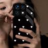 Cute Polka White Hearts Phone Cover for Xiaomi 15T 14T Pro Hard Gloss Acrylic Back Soft TPU Frame Anti-scratch Protective Case