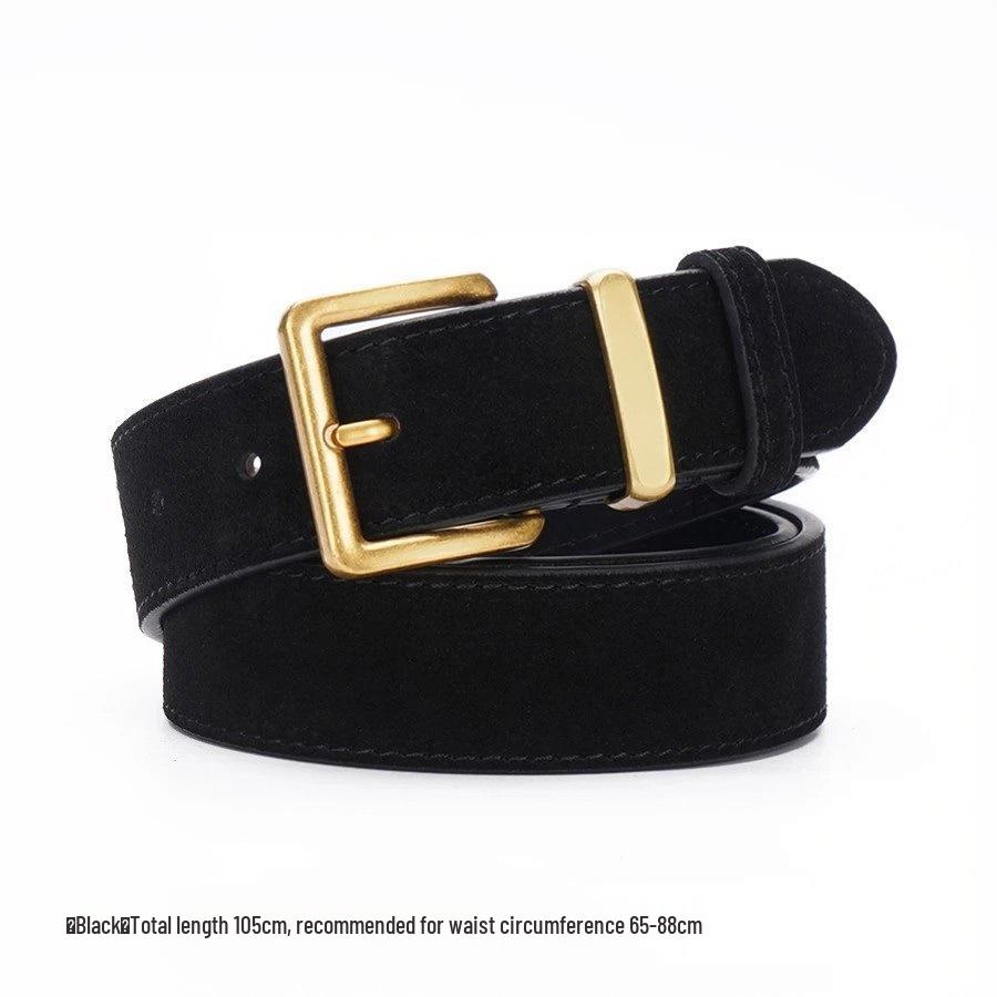 Women s Suede Leather Belt with Niche Jeans Design - Retro, Versatile, High-End Accessory