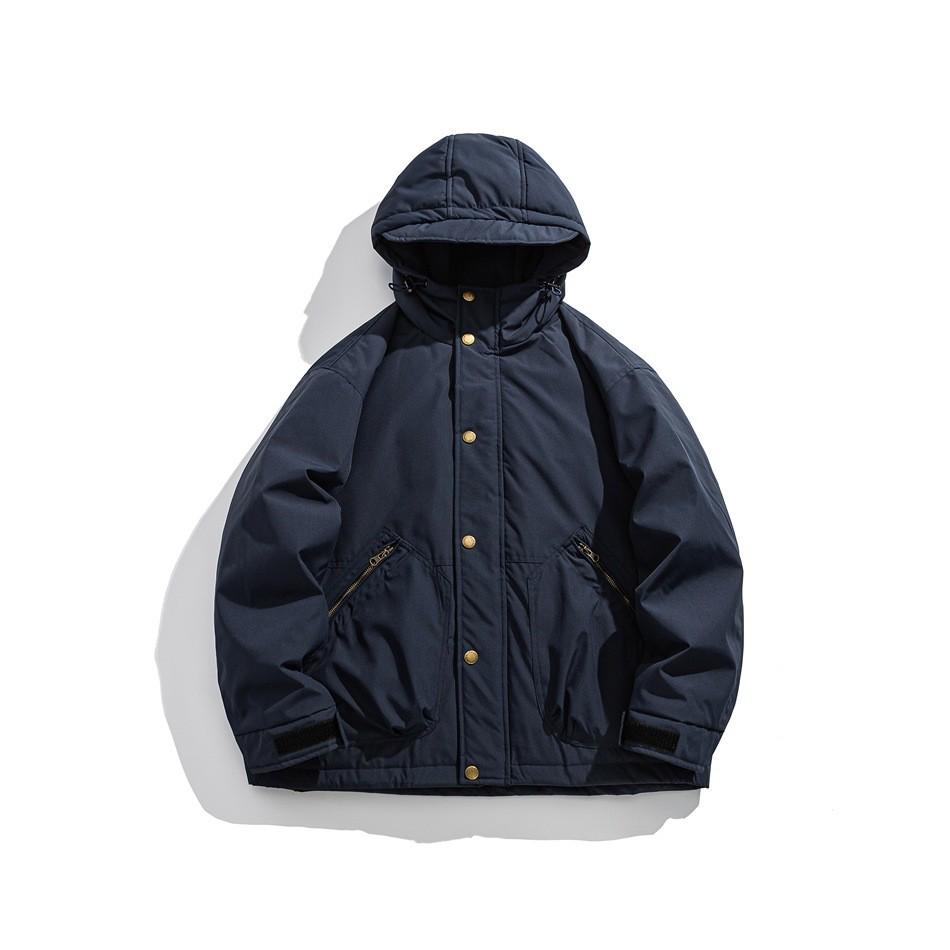 SINKACME Men's Retro Japanese Casual Workwear Winter Hooded White Duck Down Jacket YR281