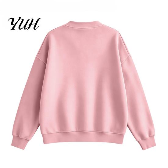 Fall Winter Top Women Button Front V-Neck Cardigan, Solid Color Oversized Sweatshirt with V Neck Cardigan Dual Pockets, Long Sleeve Casual Jacket for