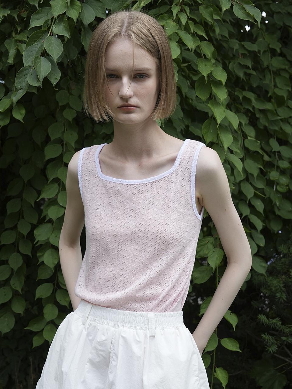 Raye Hena Skashi Square Neck Sleeveless Knit (Pink)