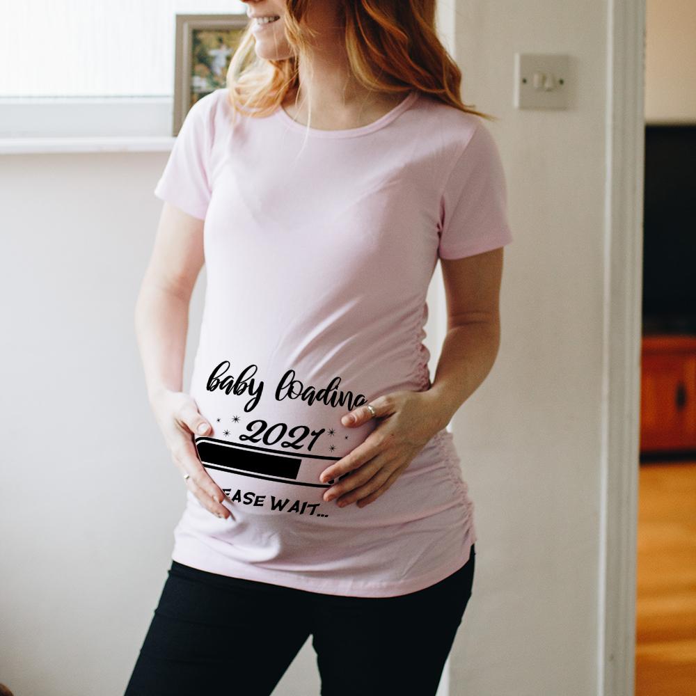 Cerniera Carico Bebè Donna Incinta Divertente Maglietta Ragazza Maternità Annuncio Gravidanza Maglietta Vestiti Mamma