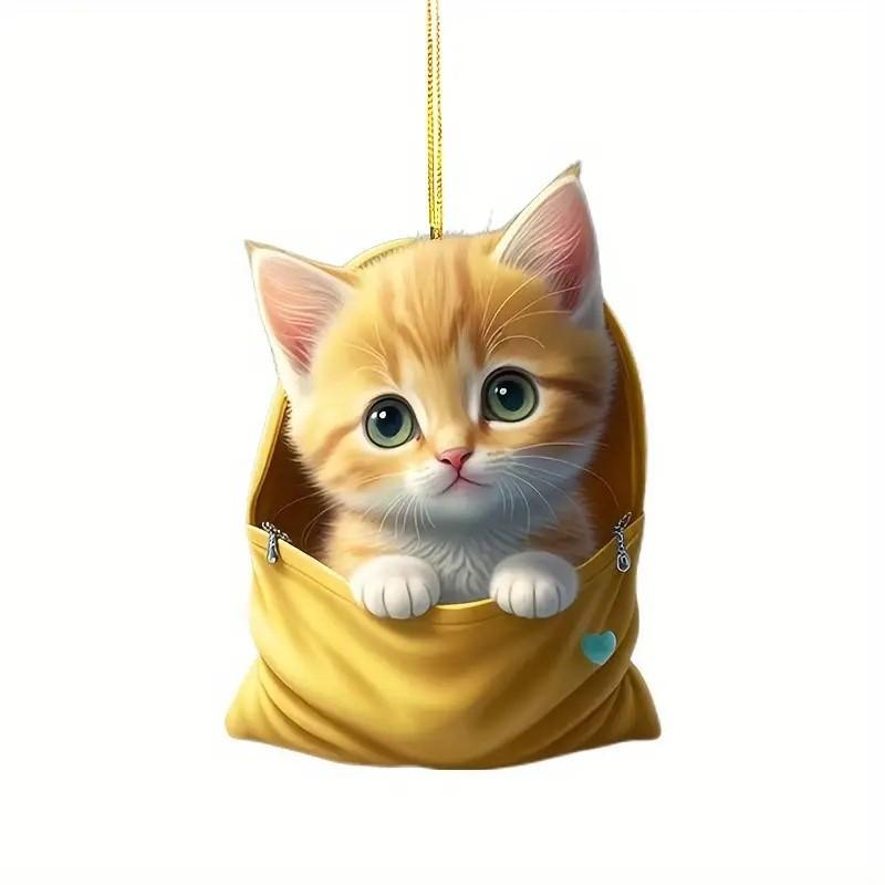 Cheerful Acrylic Animal Keychain For Car Interior And Home Decor Featuring Adorable Cats Dogs And Squirrels