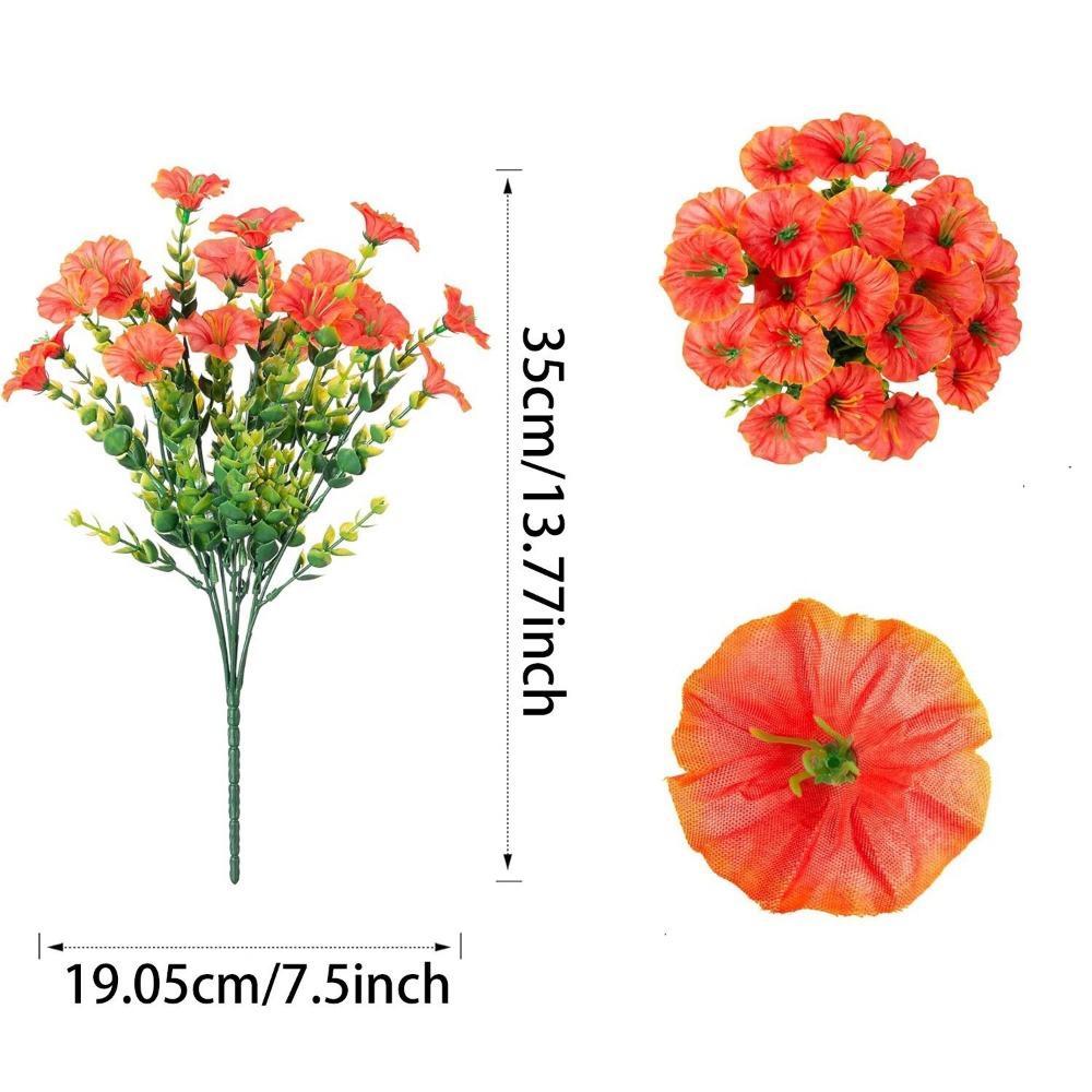 

35CM Artificial Morning Glory Flower Fake UV Protection Artificial Lily Silk Flowers Silk Faux Flower Bouquet оранжевый