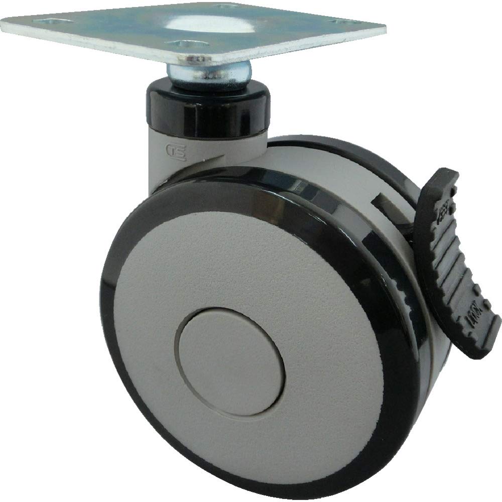 

TRUSCO Dual Wheel Elastomer Swivel Plate-Type Caster, Wheels, Stopper, 100, TPWES-100